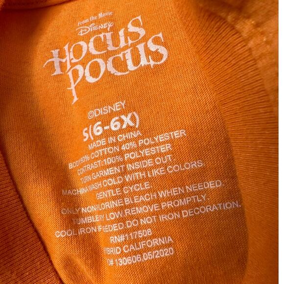 Girl's Disney Hocus Pocus Broom Squad Sequenced Halloween Top Size Small/6 - Picture 5 of 5